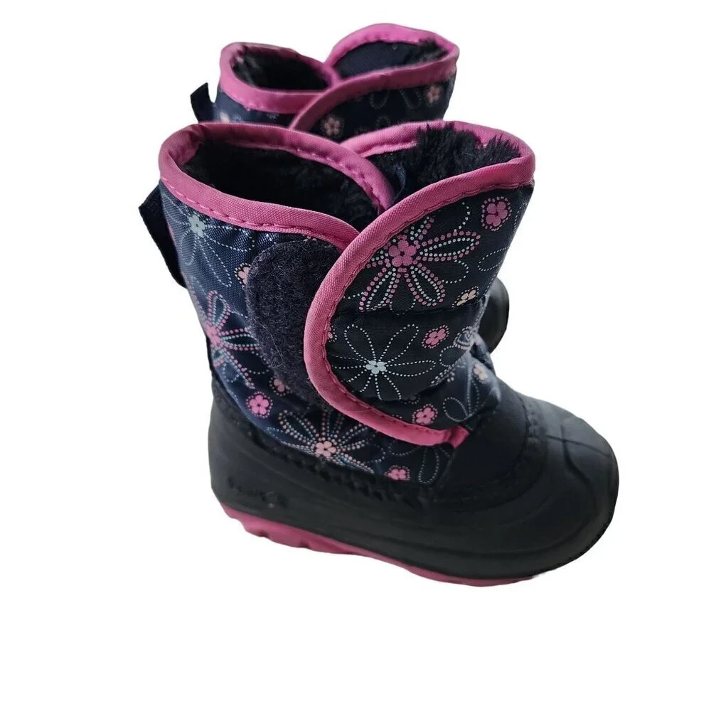 Kamik Baby toddler girl size 5 winter boots Purple floral